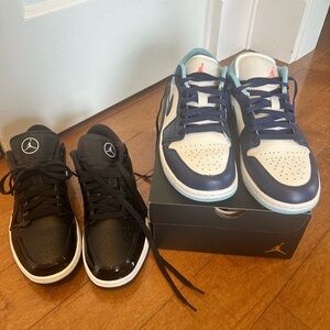 Set of 2 Air Jordan Sneakers in Black and Navy size 8.5 worn once